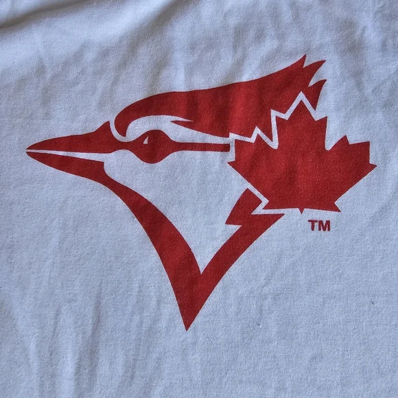 Toronto Blue Jays Red Blue Jays Baseball Raglan Shirt S XL - Picture 3 of 11